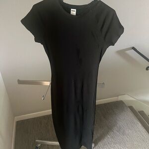 PINK Victoria Secret Black Ribbed Dress Size L